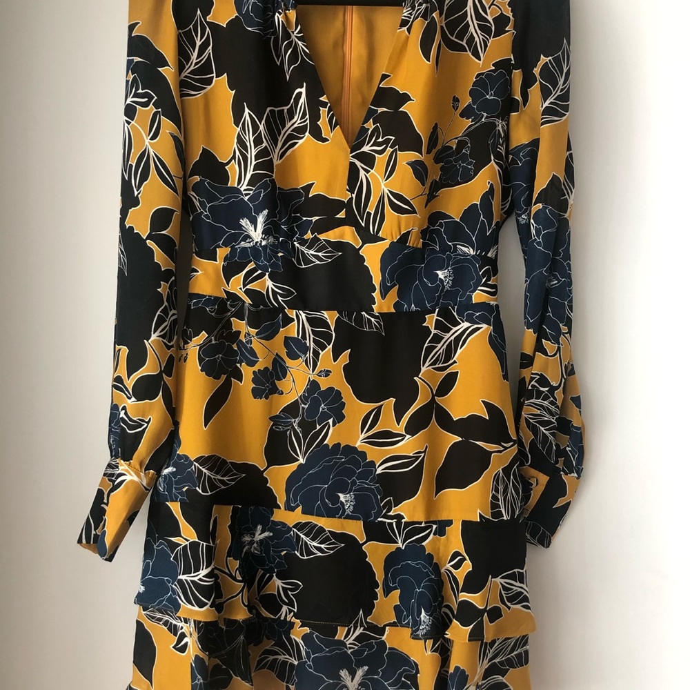 Parker Silk Floral Ruffle Dress